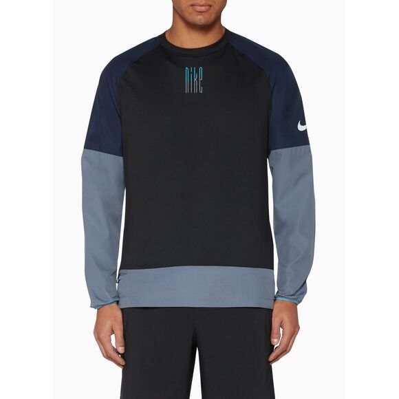 NIKE Element Blue Black Grey Dri-Fit Long Sleeve Running Top Mens Large - Picture 1 of 11